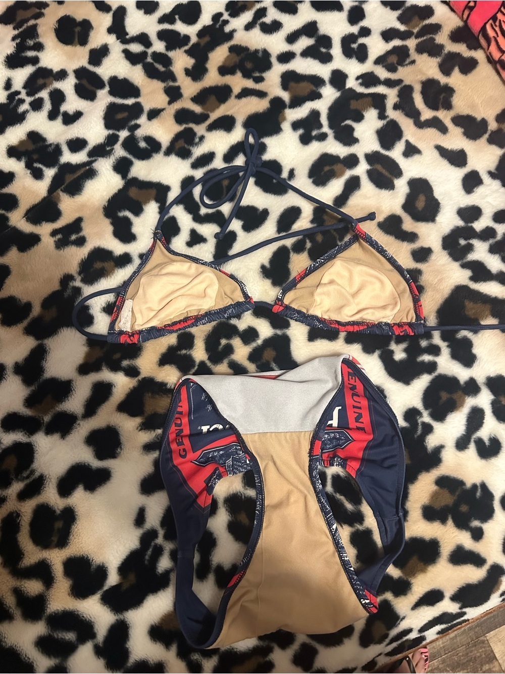 Budweiser Navy and Red Branded Triangle Bikini - Picture 4 of 6